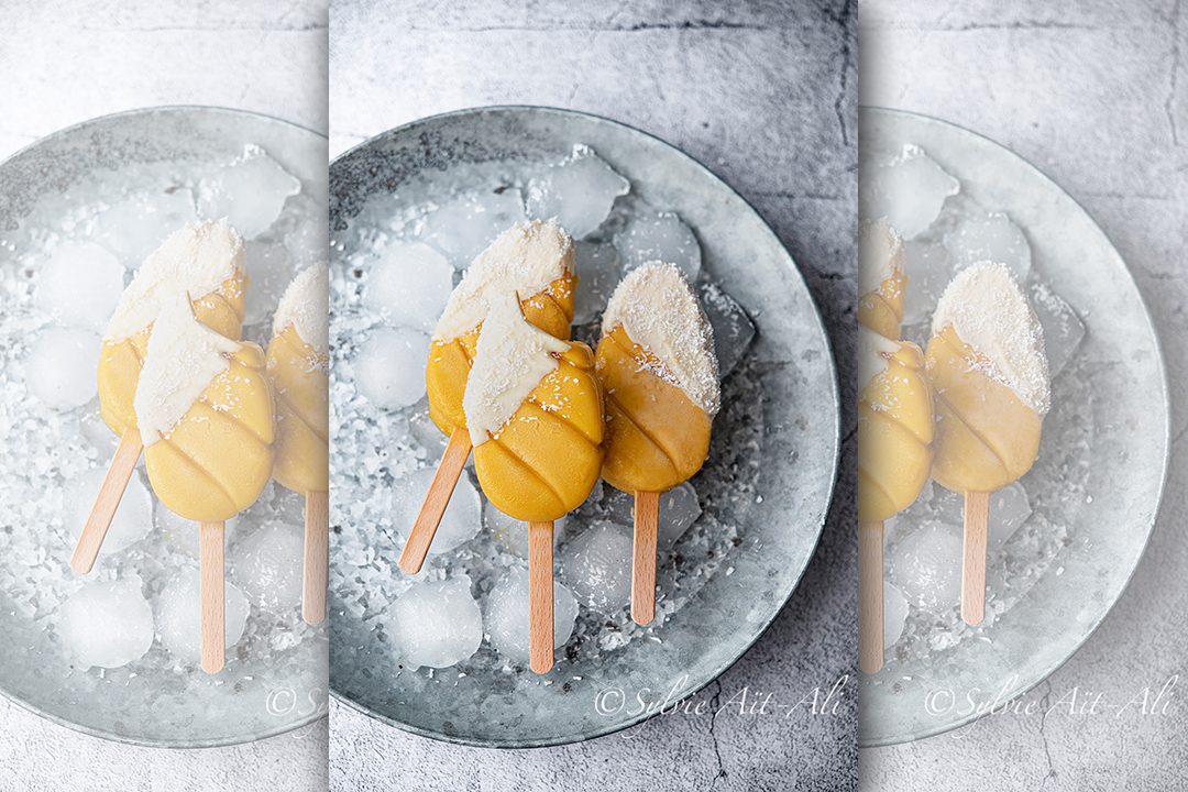 Helado de mango y coco