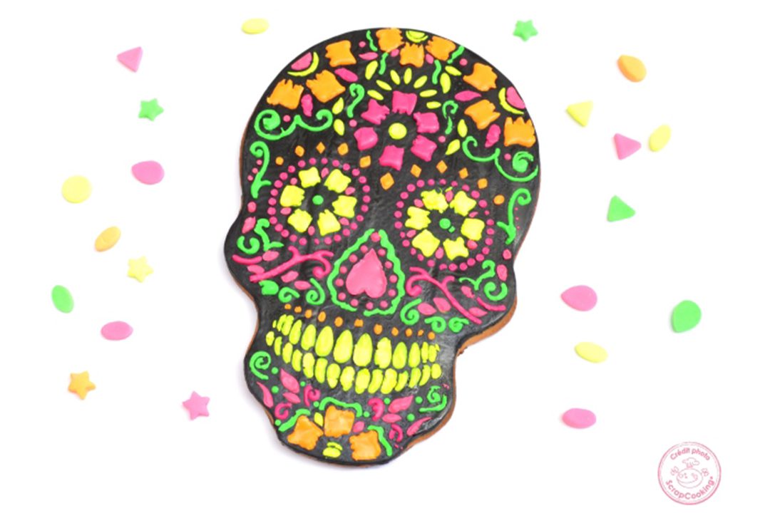 Torta Mexicana de Calavera para el Día de los Muertos