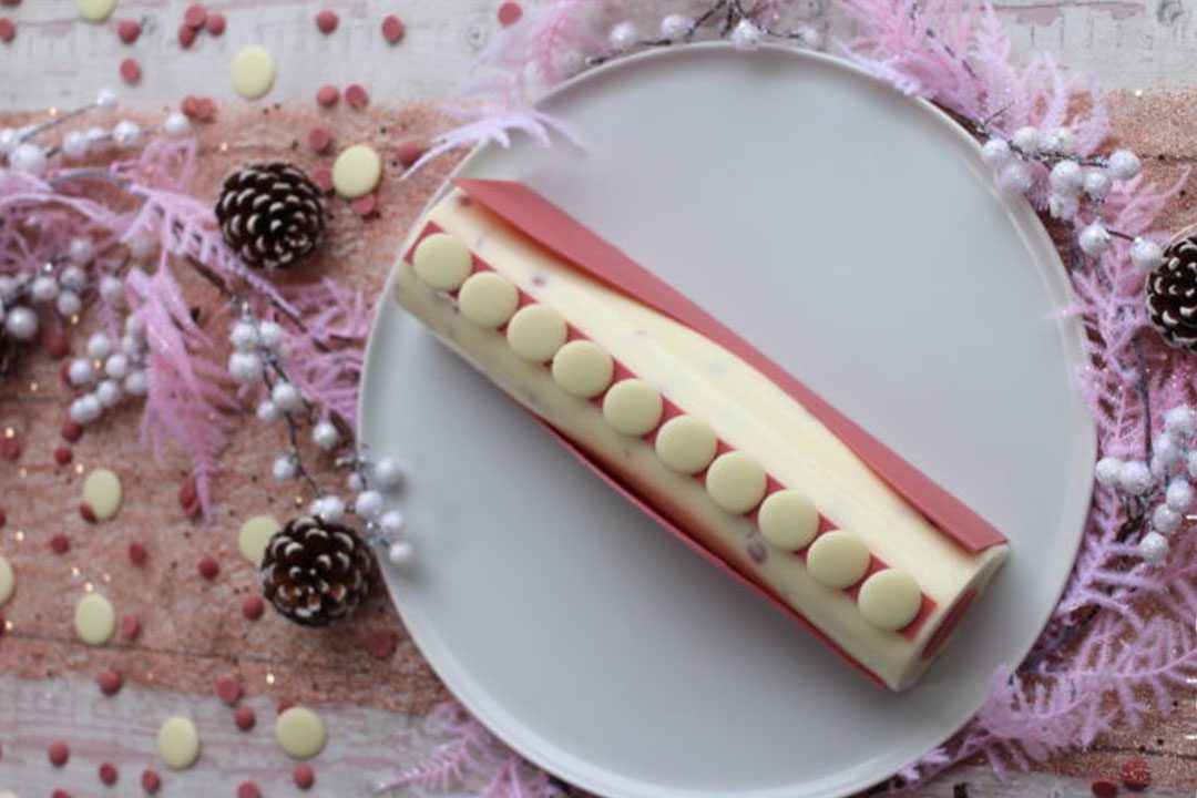 Tronco de Navidad Straciatella Ruby