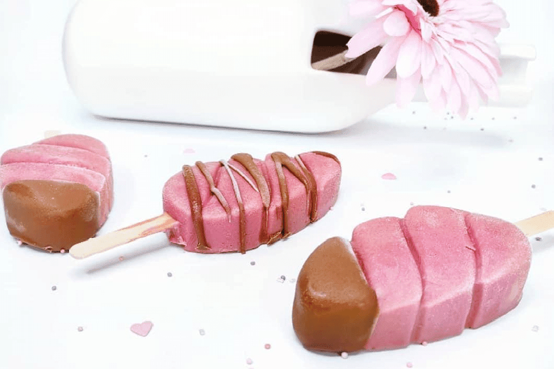 receta de helado de frambuesa